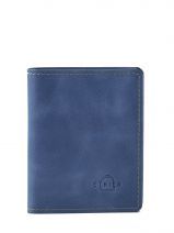 Card Holder Leather Etrier Blue blanco 600021