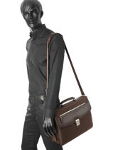 Serviette 2 Compartiments Etrier Marron ultra light LN11749-vue-porte