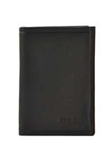 Card Holder Leather Etrier Black blanco 600013