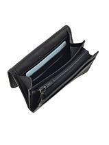 Portemonnee Met Overslagflap Leder Etrier Zwart blanco 600562-vue-porte