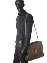 Aktetas 2 Compartimenten Etrier Bruin spider S34205-vue-porte