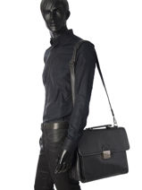 Serviette 2 Compartiments Etrier Noir spider S34205-vue-porte