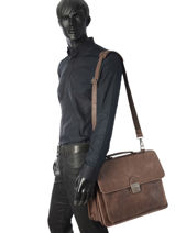 Serviette 3 Compartiments Etrier Marron spider S34207-vue-porte