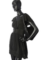 Schoudertas Caleche Leder Etrier Zwart caleche ECAL011B-vue-porte