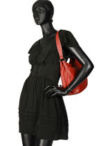 Schoudertas Balade Leder Etrier Rood balade EBAL07-vue-porte