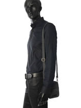 Cross Body Tas Etrier Zwart canvas ECAN04-vue-porte