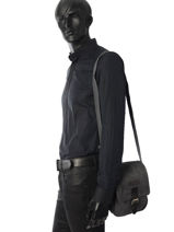 Sac Bandouli�re Etrier Noir canvas ECAN03-vue-porte