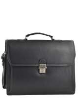 Briefcase 3 Compartments Etrier Black flandres EFLA02