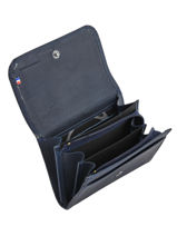 Portemonnee Met Overslagflap Leder Etrier Blauw blanco 600562-vue-porte