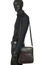 Sac Bandouli�re Foulonn� Cuir Etrier Marron foulonne EFOU09-vue-porte