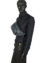 Sac Banane Foulonn� Cuir Etrier Bleu foulonne EFOU10-vue-porte