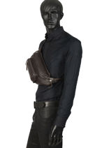 Sac Banane Foulonn� Cuir Etrier Marron foulonne EFOU10-vue-porte