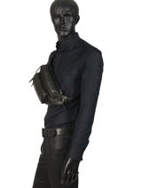 Sac Banane Foulonn� Cuir Etrier Noir foulonne EFOU10-vue-porte