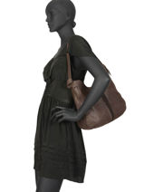 Shoulder Bag Natte Etrier Brown natte ENTT06-vue-porte