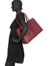 Sac Shopping Natte Cuir Etrier Rouge natte ENTT12-vue-porte