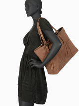 Shoulder Bag A4 Obstacle Etrier Brown obstacle EOBS06-vue-porte