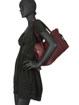 Leather Tote Bag Tradition Etrier Violet tradition EHER25-vue-porte