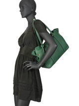 Leather Tote Bag Tradition Etrier Green tradition EHER25-vue-porte