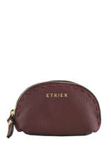 Purse Leather Etrier Violet tradition EHER92