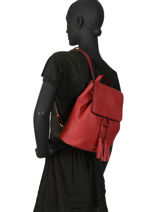 Leather Backpack Tradition Etrier Red tradition EHER26-vue-porte