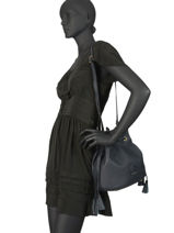 Leather Bucket Bag Tradition Etrier Blue tradition EHER29-vue-porte