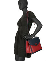 Shoulder Bag Escarpe Leather Etrier Blue escarpe EESC03-vue-porte