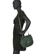 Shoulder Bag Casac Leather Etrier Green casac ECAS01-vue-porte