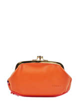 Leather Purse Etrier Orange bourse E3691