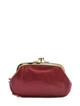 Leather Purse Etrier Red bourse E3691