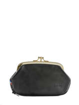 Leather Purse Etrier Black bourse E3691
