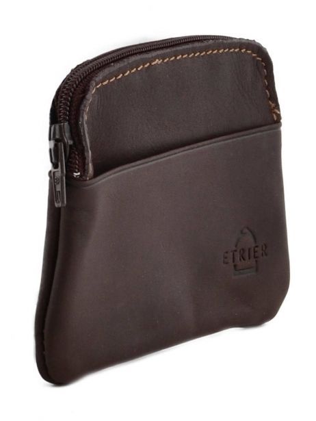 Purse Leather Etrier Brown oil 790339 other view 1