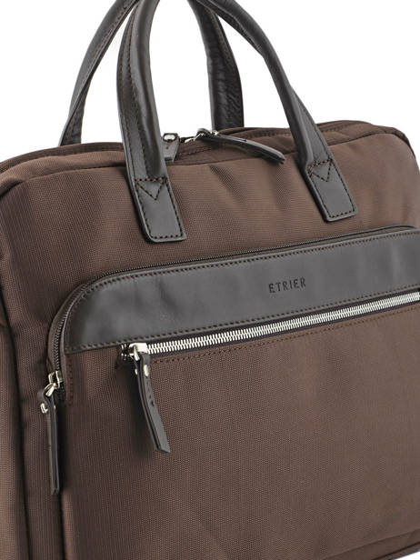 Porte-documents 2 Compartiments + Pc 15'' Etrier Marron ultra light LN11064 vue secondaire 1