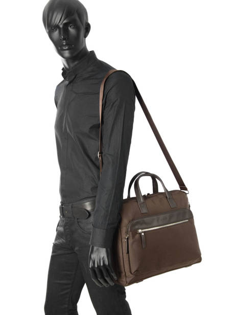 Porte-documents 2 Compartiments + Pc 15'' Etrier Marron ultra light LN11064 vue secondaire 2