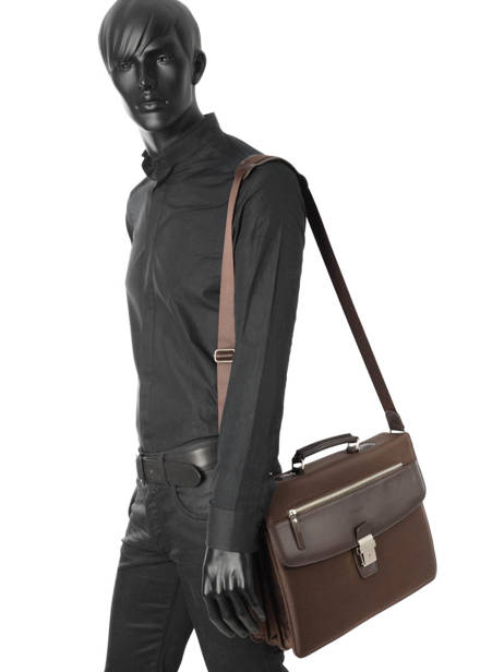 Serviette 3 Compartiments Etrier Marron ultra light LN117491 vue secondaire 2