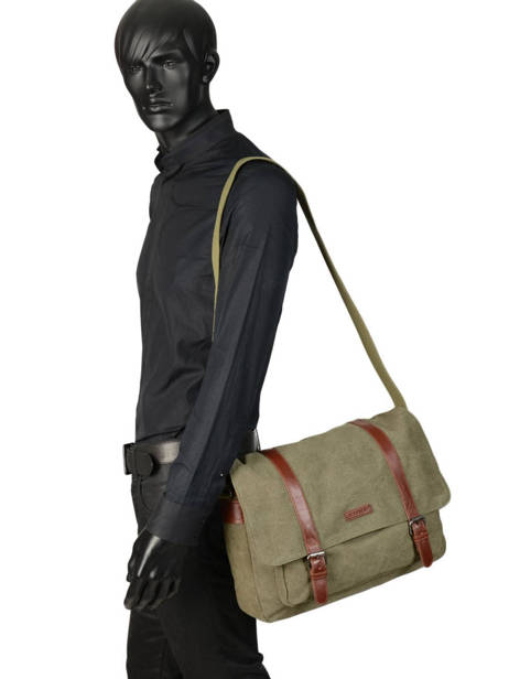 Messenger Bag Etrier Green canvas ECAN02 other view 2