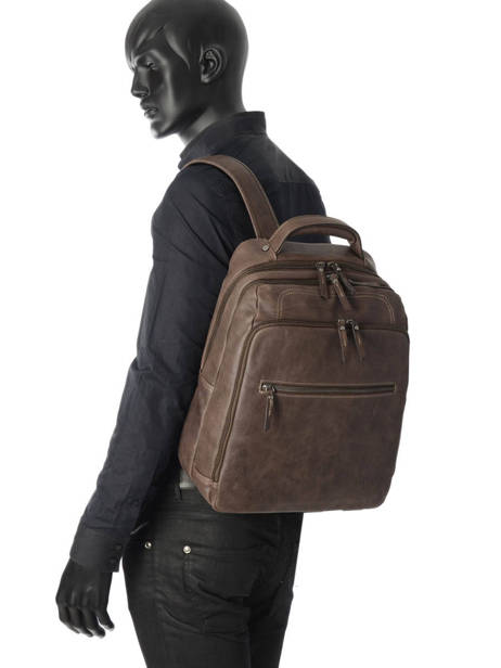 Sac à Dos Business 2 Compartiments + Pc 15'' Etrier Marron spider ESPI03 vue secondaire 1