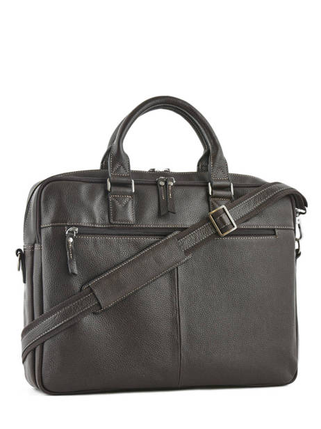 Briefcase 2 Compartments + 15'' Pc Etrier Brown flandres EFLA04 other view 3