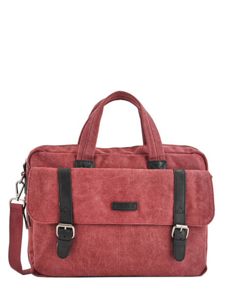 Briefcase 1 Compartment + 15'' Pc Etrier Red canvas ECAN01