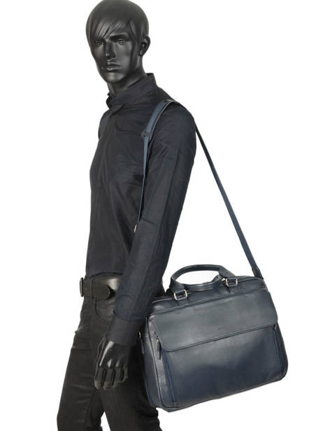 Porte-documents 2 Compartiments Etrier Bleu foulonne EFOU01 vue secondaire 2