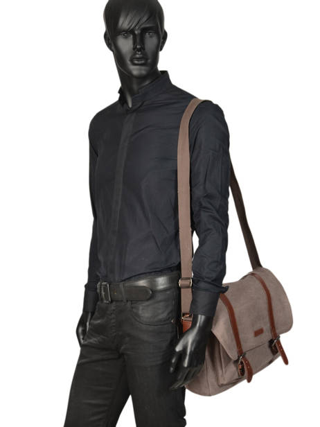 Besace Business Etrier Marron canvas ECAN02 vue secondaire 2