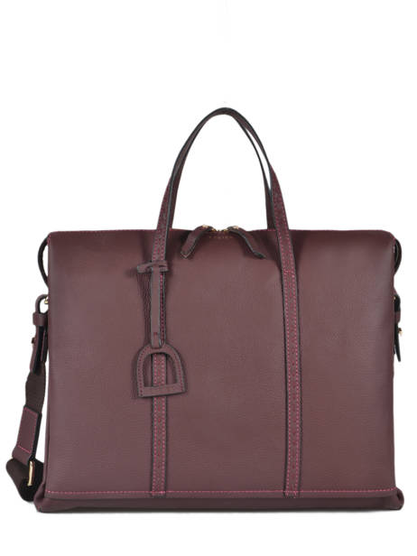 Leather Tradition Briefcase Etrier Violet tradition EHER81