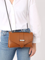 Schoudertas Jana Bloc Leder Etrier Bruin jana bloc EJBC002T-vue-porte