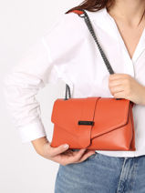 Shoulder Bag Jana Bloc Leather Etrier Orange jana bloc EJBC002T-vue-porte