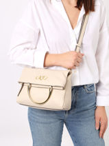 Cross Body Tas Jumping Leder Etrier Beige jumping - EJUM051S-vue-porte