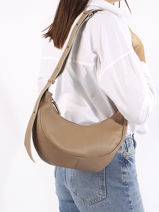 Crossbody Bag Sosoomao Leather Etrier Beige sosoomao ECSO057M-vue-porte