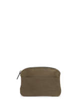 Leather Coin Purse Oil Etrier Green oil EOIL339