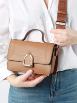 Cross Body Tas S Altesse Leder Etrier Beige altesse EALT048S-vue-porte