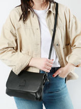 Shoulder Bag Balade Leather Etrier Black balade EBAL20-vue-porte