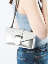 Cross Body Tas Jana Irise Leather Etrier Silver jana irise EJIR002R-vue-porte