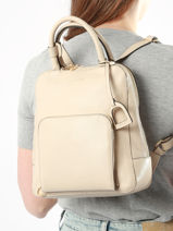 Small Leather Tradition Backpack Etrier Beige tradition ETRA037S-vue-porte